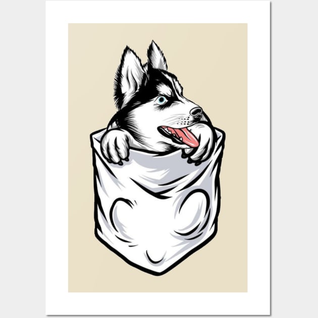 White cute dog in the pocket Wall Art by Street Style (Print Designer)